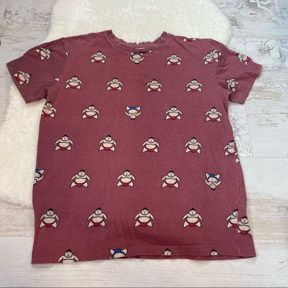 Blind Rooster Faded Sumo Wrestler T Shirt